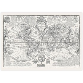 Resim Vintage Dünya Haritası - Art Print - William Turner / 50x70 cm 