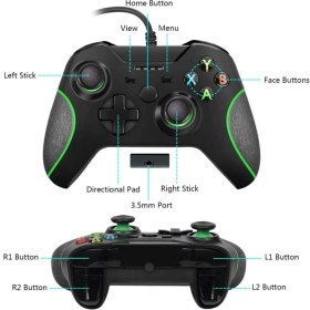 Resim Beboncool Xbox One ve Pc Için Kablolu Oyun Kolu 