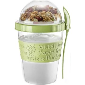 Resim Pazariz Yoğurt Kabı Kaşıklı ve Meyve Bölmeli 1 Adet 