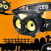 Resim 1 Adet Baykuş Şeklinde LED Kafa Lambası, Açık Hava Aktiviteleri için Eller Serbest El Feneri - Taşınabilir ve Parlak, Su Geçirmez Değil, Pil ile Çalışır (AAA Piller Dahil Değildir), Rahat Elastik Kafa Bandı ve COB Işığı ile - Kamp, Yürüyüş, Koşu ve Hediye Verme için İdeal 