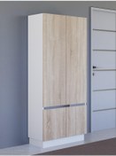 Resim Detamob Lora Kapaklı Askılıklı Portmanto, Kapaklı Vestiyer, Beyaz/sonoma & Karbon Gri/sonoma Beyaz 