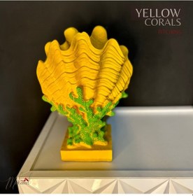 Resim El Yapımı Sarı Mercan Resifi Heykeli Eşsiz Ev Dekoru - Mükemel 