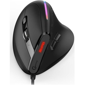 Resim Zelotes T-50 Kablolu RGB 9 Tuşlu Optik Ergonomik Dikey Mouse 