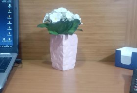 Resim 2 Adet Vazo Dahil,vazoda Çiçek,beyaz Yapay Çiçek,vazo Dekoratif Çiçekli Pembe 7x7x17cm Çok Renkli 