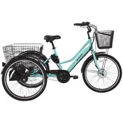Resim Bisan BİSAN e-PORTER ÜÇ TEKERLİ ELEKTRİKLİ BİSİKLET 44CM V 24 JANT 3 VİTES TURKUAZ SİYAH 