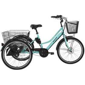 Resim Bisan BİSAN e-PORTER ÜÇ TEKERLİ ELEKTRİKLİ BİSİKLET 44CM V 24 JANT 3 VİTES TURKUAZ SİYAH 
