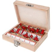 Resim Sones Ahşap İşleme Freze Kesici Seti Kesme Makinesi Kafası Elektrikli Ahşap Frezeleme Gravür Makinesi Kesici, Stil: Kırmızı 1/4 Saplı 12 Adet 