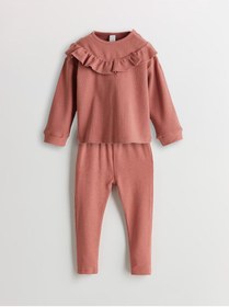 Resim LC Waikiki GÜLİS GİYİM'DEN Pembe Fırfırlı Basic Kız Bebek Pijama Takım 