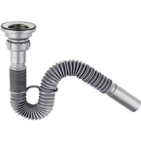 Resim Lavabo Paslanmaz Evye Sifonu Lüx Körüklü Donau 32 Mm Gri 