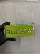 Resim Yeşil Renk Üzeri Hologram Renk Rüzgar Yazılı Vantuzlu Cam Süsü 