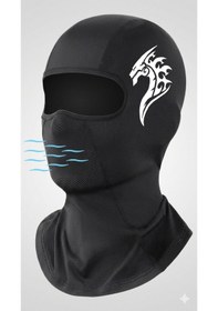 Resim Premium Reflektörlü Siyah Kar Maskesi Model 19 Balaklava Balaclava Motorsiklet Scooter Bisiklet Spor Diğer 