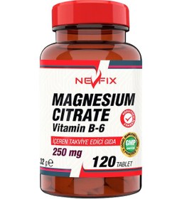 Resim Nevfix Magnesium Citrate 250 Mg Vitamin B6 10 Mg 120 Tablet 