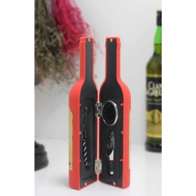 Resim Bsre Şişe Tirbuşon Seti Küçük Boy Kırmızı 