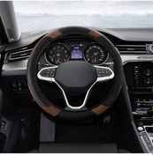 Resim Yaozixa Kahverengi Karbon Fiber Stili Deri Direksiyon Kılıfı - 37-38 Cm Evrensel Uyumlu, Soluk, Kaymazsız, Korumalı Ve Konforlu Sürüş Deneyimi Kahve 