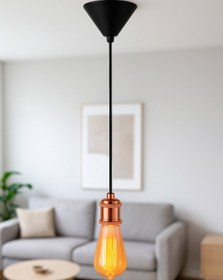 Resim Eslight Bakır Renk Duy Sarkıt Avize E27 Metal Bakır Renk Duy Takımı 