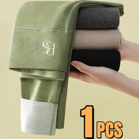 Resim 1 Adet Romantik İlkbahar Kadın Termal Tayt - Yüksek Esneklikte Dikişsiz Isı Tutmak, Harf Desenli Zeytin Yeşili/Siyah/Bej, Sonbahar Kış Sıcaklığı İçin Sadece Elde Yıkama, Rahat Giyim, Sımsık Saran 