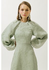 Resim Manuka Jakar Organze Abiye Elbise Mint Mint 