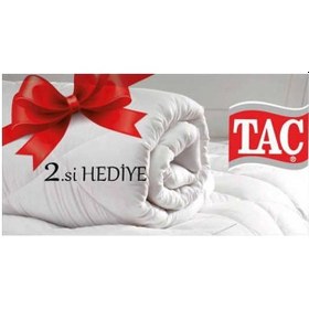 Resim Taç Kristal Çift Kişilik Yorgan Alana Tek Kişilik Yorgan Beyaz 