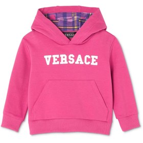 Resim Fuşya Kapüşonlu Logo Detaylı Kız Bebek Sweatshirt 