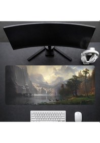 Resim 90x40 Cm Desenli Oyuncu Gaming Mouse Pad Kaymaz Kauçuk Taban Fare Altlığı Xxl Mousepad Landscape Serisi 02 
