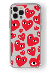 Resim Multitronic Iphone 13 Pro Uyumlu Comme Des Garcons Tasarım Baskılı Şeffaf Kılıf 