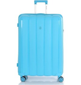 Resim Mçs Bavul Büyük Ve Orta 2li Set Kırılmaz Silikon Valiz V305 Açıkmavi Mavi 