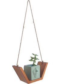 Resim Ahşap Duvar Rafı Duvara Monte Saksılık, 3 Lü Set Çiçeklik Saksı Standı & Saksı Altlığı 