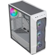 Resim Cooler Master CM MasterBox TD500 V2 Beyaz ARGB 4x120mm Fanlı Tempered Glass Kristal Mesh Ön panelli Mid Tower Kasa Cooler Master