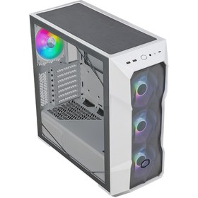Resim Cooler Master CM MasterBox TD500 V2 Beyaz ARGB 4x120mm Fanlı Tempered Glass Kristal Mesh Ön panelli Mid Tower Kasa 