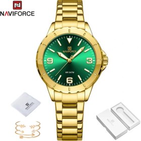 Resim Hanyang Ggng Kutusu Zarif Kadın Saatler Yeni Navıforce Yüksek Kalite Paslanmaz Çelik Bayan Bilezik Izle Kuvars Elbise Bilek Saatler Relogio Feminino (Yurt Dışından) 