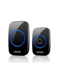 Resim Cacazi Kablosuz Uzaktan Kumandalı Led Kapı Zili Siyah 