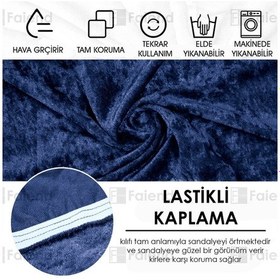 Resim Kaliteli Likralı Kadife Sandalye Örtüsü Sandalye Kılıfı Mutfak Sandalye Örtüsü Sandalye Koruma Tekli Petrolmavisi 