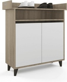 Resim Senta Ayakkabılık - Sonoma Meşe - Beyaz 