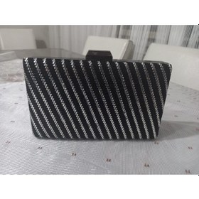 Resim Ttvakum Abiye Çanta Tel Kırma Yan Cizgi İşlemeli Gümüş 