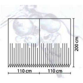 Resim Zethome Evdy Banyo Duş Perdesi 5026 Çift Kanat 2X110X200 Beyaz 