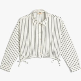 Resim Kız Çocuk Gömlek Uzun Kollu Beli Bağlamalı Pamuklu 