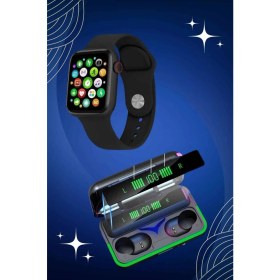 Resim Marsilyan Ucuz ve Kaliteli Kulaklıklı Saat Seti Bluetooth Bağlantılı Akıllı Saat ve Kulaklık 