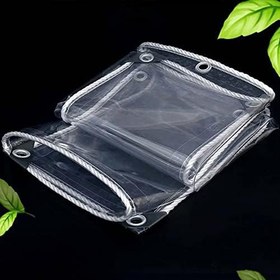 Resim 2,6 m x 3,1 m Ağır Hizmet Su Geçirmez PVC Şeffaf Tente - 500 g/m² 0,35 mm Vinil Tarp Örtüsü Gölgelik Veranda Muhafazası için Yaşlanma Karşıtı Yalıtım Dış Mekan Kullanımı 