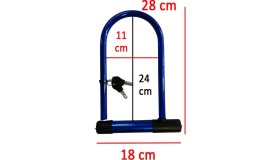 Resim Bisiklet Motosiklet Direksiyon U Kilidi Halat Zincir Çap 18 Mm Çelik Hırsız Güvenlik 29 Cm 
