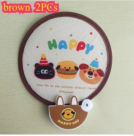 Resim Dream011 2 Adet Sevimli Katlanır Mini Yelpaze, Kadınlar İçin Portatif Yaz Aksesuarı, Brown-1 