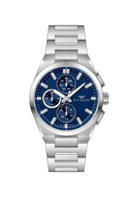 Resim Ferro Fm43037a-a3 Quartz Çelik Gri Lacivert Kadran 44 Mm Erkek Kol Saati Gri 