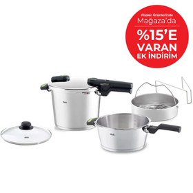 Resim Fissler Vitaquick Green Point 6+3,5 LT Düdüklü Tencere Seti 