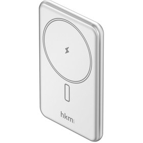 Resim MAG LITE Wireless 5.000 mAh 20W MagSafe Uyumlu Manyetik Kablosuz Powerbank, Ultra İnce, Gümüş Renk 