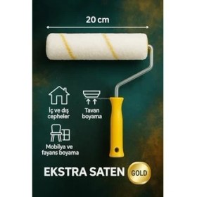 Resim Mabeyn Rulo Fırça, Iç ve Dış Cephe Boyama, Tavan Badana, ve Mobilya, Profesyonel Boya ve Badana Rulo, Yıkanabilir, Ekonomik (20 Cm) 