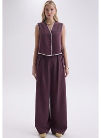 Resim Mai Collection Mai Studios Co. Shonas Bağcık Detay Bordo Yelek Pantolon Takım Bordo 
