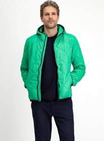 Resim Çimen Yeşili Kapüşonlu Kapitone Spor Mont - Regular Fit / Çimen Yeşili / 52 