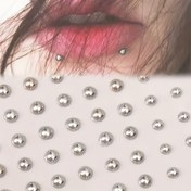 Resim 180 adet Gümüş İmitasyon Mercan Non-Piercing Dudak Yama Kendinden Yapışkanlı Su Geçirmez Sahte Dudak Karın Takıları 