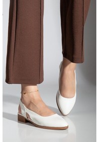 Resim Pore Cilt Kısa Topuk Ayakkabı Mint Yeşil Beyaz 