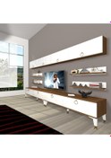 Resim Decoraktiv Eko 360y Mdf Gold Tv Ünitesi Tv Sehpası Ceviz - Beyaz 