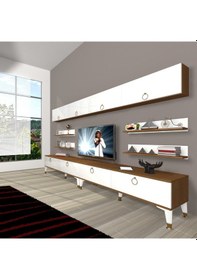 Resim Decoraktiv Eko 360y Mdf Gold Tv Ünitesi Tv Sehpası Ceviz - Beyaz 